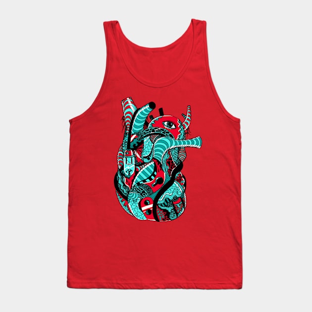 Turqred Light Heart Tank Top by kenallouis